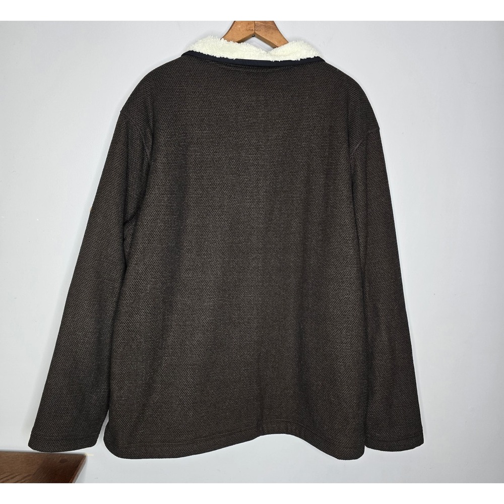 Orvis Quarter Zip Sherpa Lined Pullover Sweater Mens XLarge Brown Pockets Cozy - Picture 13 of 14